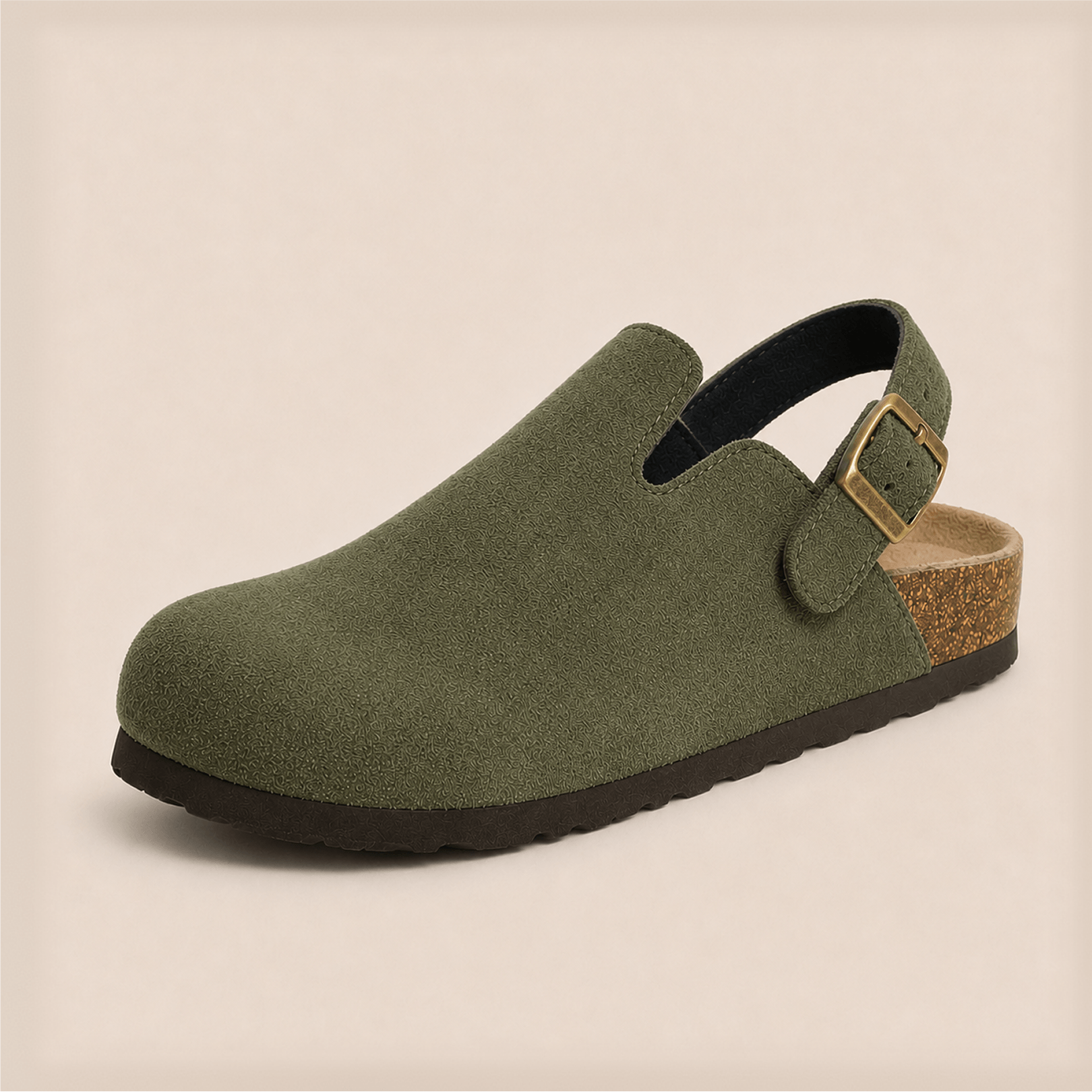 Genuine Suede Backstrap Clogs by Qomfort